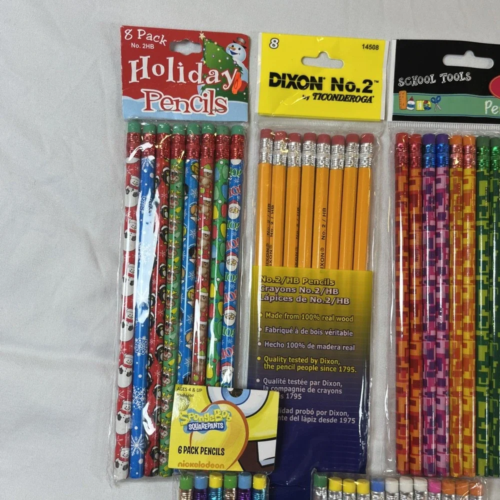 Vintage Pencils Lot‎ Sealed Spongebob School Easter Christmas Dixon No 2